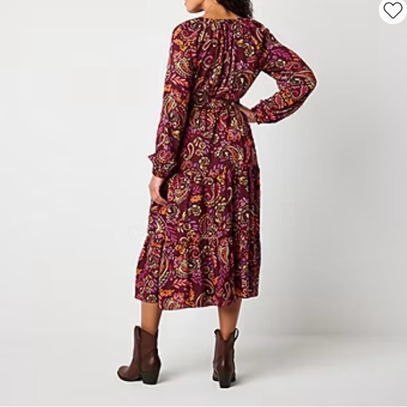 St Johns Bay NWT Lightweight Paisley Bohemian Print Dress - Picture 4 of 15